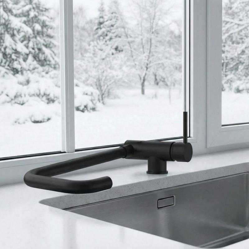 Graniteland Serenity Robinet de bucătărie negru cu gura pliabilă 1208969533.