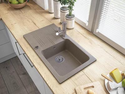 Landul Granit Ceres Baterie de Bucătărie Cromată cu Duză Extensibilă și Duș de Mână cu Dublă Funcție 1208969535