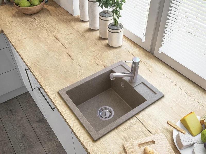 Landul Granit Ceres Baterie de Bucătărie Cromată cu Duză Extensibilă și Duș de Mână cu Dublă Funcție 1208969535