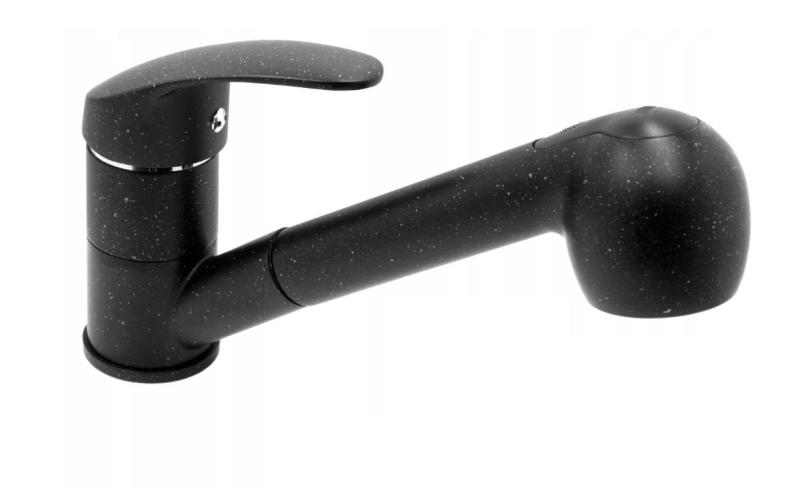 Baterie de bucătărie Graniteland Rhea cu aspect de piatră de arduin, cu bec extensibil și duș de mână cu dublă funcție 1208969536