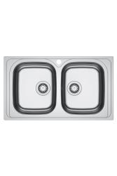 Franke Spark SKX 620-86 Chiuvetă dublă din inox cu orificiu pentru robinet Montare pe blat 86x50cm 101.0714.440
