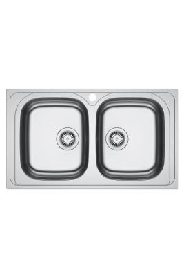 Franke Spark SKX 620-86 Chiuvetă dublă din inox cu orificiu pentru robinet Montare pe blat 86x50cm 101.0714.440