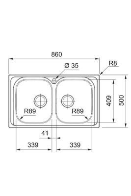 Franke Spark SKX 620-86 Chiuvetă dublă din inox cu orificiu pentru robinet Montare pe blat 86x50cm 101.0714.440