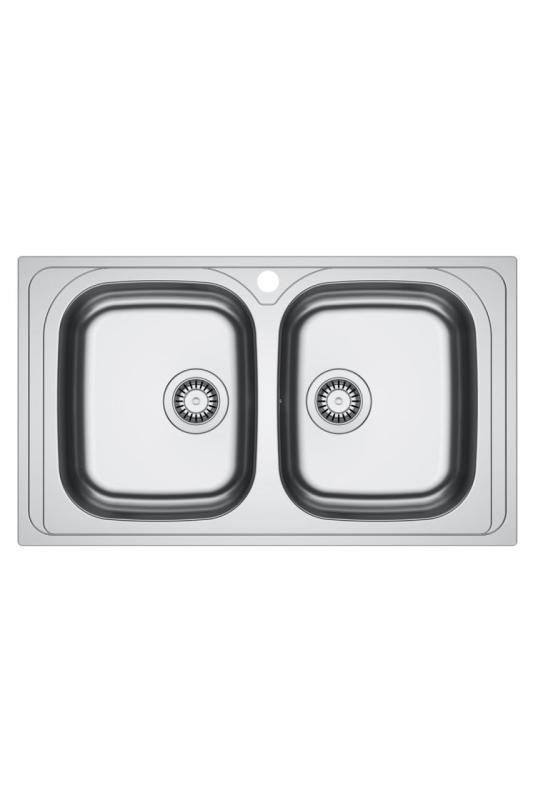 Franke Spark SKX 620-86 Chiuvetă dublă din inox cu orificiu pentru robinet Montare pe blat 86x50cm 101.0714.440