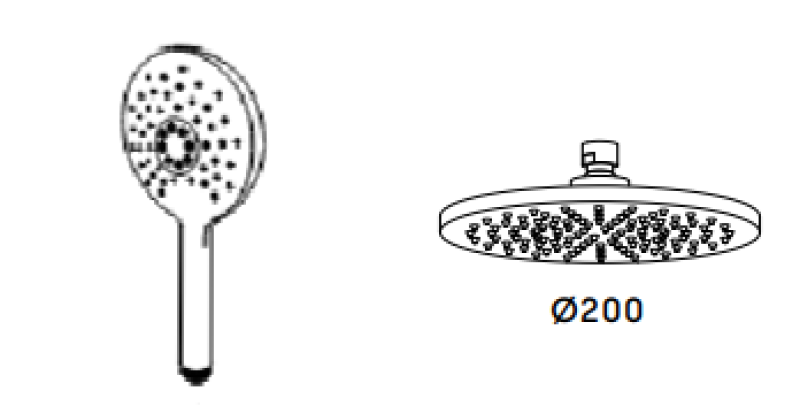 Waterevolution Flow drieweg thermostatische douchemengkraan met hoofddouche en ronde handdouche Wit T131TNRBR
