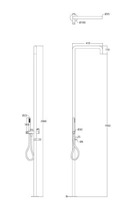 Waterevolution Flow coloană de duș cu robinet de amestec și duș de mână Gun Metal T147GME