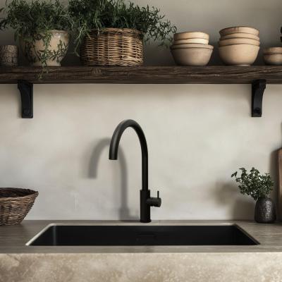 Waterevolution Flow keukenmengkraan met ronde draaibare uitloop zwart T158UPR

Traducere în limba română:
Baterie de bucătărie Waterevolution Flow cu gura de scurgere rotativă rotundă neagră 