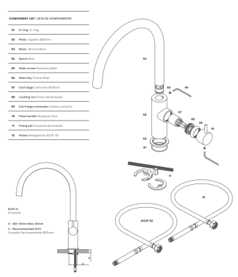 Robinet de bucătărie Waterevolution Flow cu ieșire rotativă rotundă auriu deschis T158UWGE