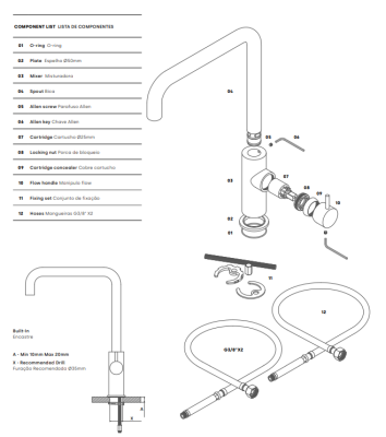 Waterevolution Flow robinet de bucătărie cu gura de scurgere rotativă în unghi, inoxidabil T158HIE