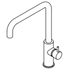 Waterevolution Flow robinet de bucătărie cu gura de scurgere rotativă neagră T158HPR