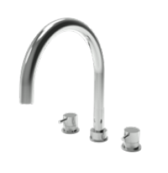 Waterevolution Flow 3-găuri baterie de bucătărie cu gură de scurgere rotativă și conexiune pentru apă filtrată negru T152UPR