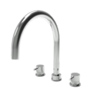 Revoluția apei Flow baterie de bucătărie cu 3 găuri, cu gura de scurgere rotativă și conexiune pentru apă filtrată, alamă T152ULE