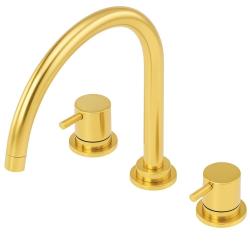 Waterevolution Flow 3-orificii baterie de bucătărie cu pipă rotativă și conexiune pentru apă filtrată, aur deschis T152UWGE