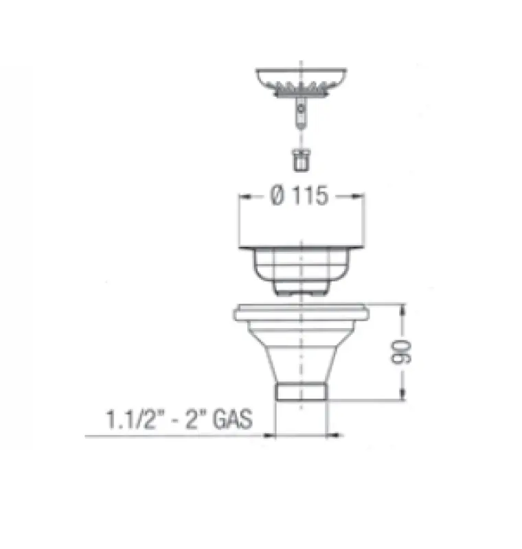 Set de scurgere clasică din alamă PB pentru chiuveta de bucătărie și dop de scurgere cu sită blocabil 1208969738