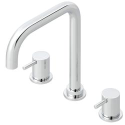 Waterevolution Flow 3-găuri robinet de bucătărie unghiular cu gura de scurgere pivotantă și conexiune pentru apă filtrată crom T152H01