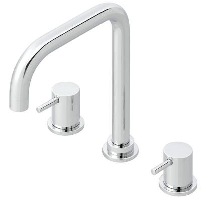 Waterevolution Flow 3-găuri robinet de bucătărie unghiular cu gura de scurgere pivotantă și conexiune pentru apă filtrată crom T152H01