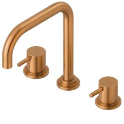 Waterevolution Flow 3-orificii robinet de bucătărie cu cot cu gura de scurgere rotativă și racord pentru apă filtrată, cupru T152HCPE