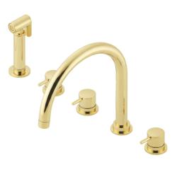 Waterevolution Flow 5-gaats keukenmengkraan met uittrekbare sproeier en aansluiting voor gefilterd water light gold T154UWGE