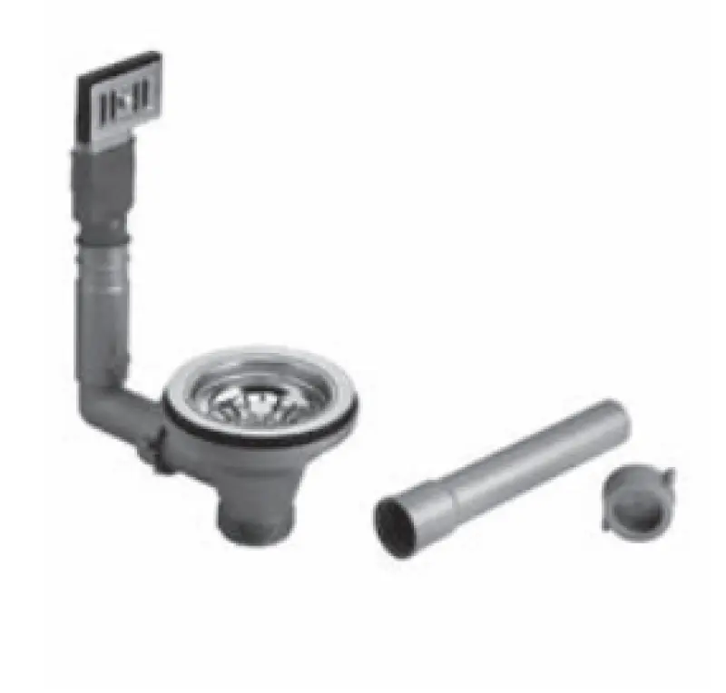 PB set clasic de scurgere din cupru cu preaplin pentru chiuvetă de bucătărie și dop cu coș blocabil 1208969783