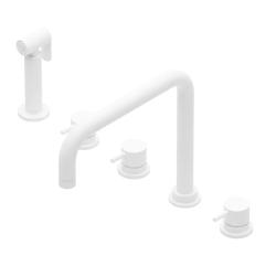 Waterevolution Flow 5-gaats hoekige keukenkraan met uittrekbare sproeier en aansluiting voor gefilterd water wit T154HBR