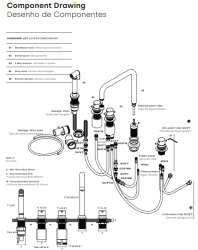 Evoluția apei Flow 5-gauri robinet de bucătărie unghiular cu pulverizator extensibil și conexiune pentru apă filtrată alamă T154HLE