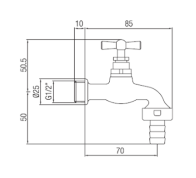 PB Garden Robinet de Grădină Galben Sablonat cu Conector pentru Furtun de Grădină 1208969794