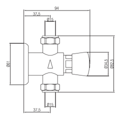 PB Robinet de duș temporizat cu închidere automată externă 1/2" 1208969806
