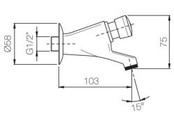 PB robinet de perete cu închidere automată, temporizat, 1/2” 1208969808