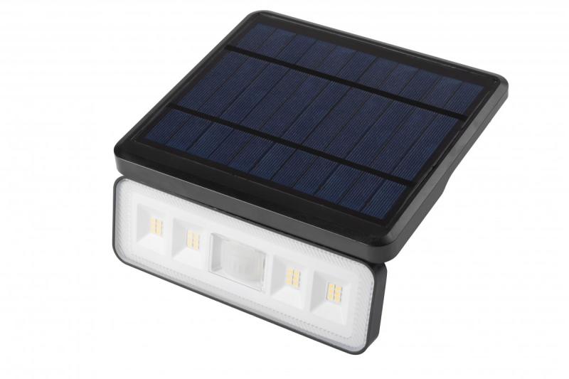 Corp de iluminat solar cu senzor de mișcare și crepuscular DAVOS, LED, 1000lm, 4000K, 2000mAh, IP54, negru