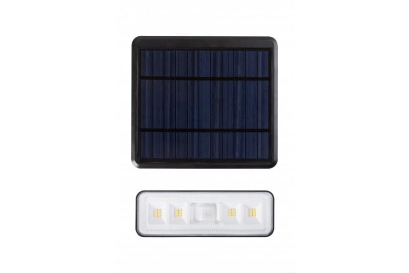 Corp de iluminat solar cu senzor de mișcare și crepuscular DAVOS, LED, 1000lm, 4000K, 2000mAh, IP54, negru