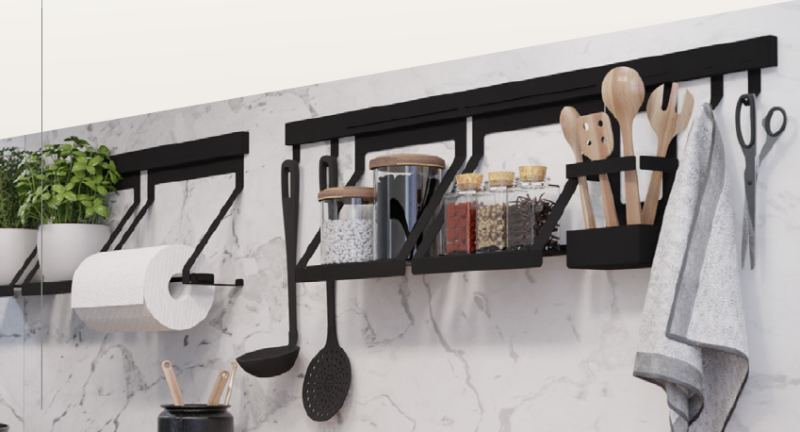 Epka Luxion Suport pentru șine de bucătărie Metal Negru 1208969966