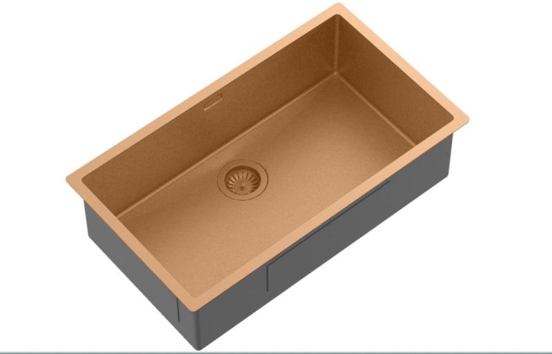 Ausmann Mosel chiuvetă mare din cupru inoxidabil - PVD cupru 74x40 universal 1208970018