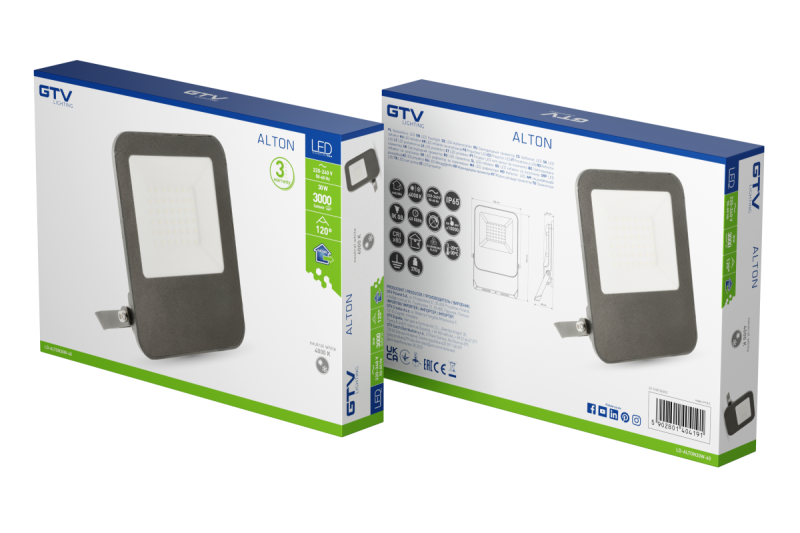 Proiector ALTON, LED, 30W, 3000lm, 4000K, AC220-240V, IP65