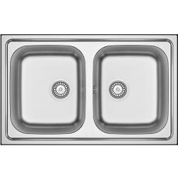 Banca Centurio 20 chiuvetă dublă din inox montaj pe blat 80x50cm 1208970026
