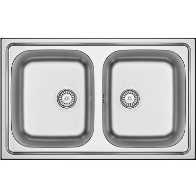 Banca Centurio 20 chiuvetă dublă din inox montaj pe blat 80x50cm 1208970026