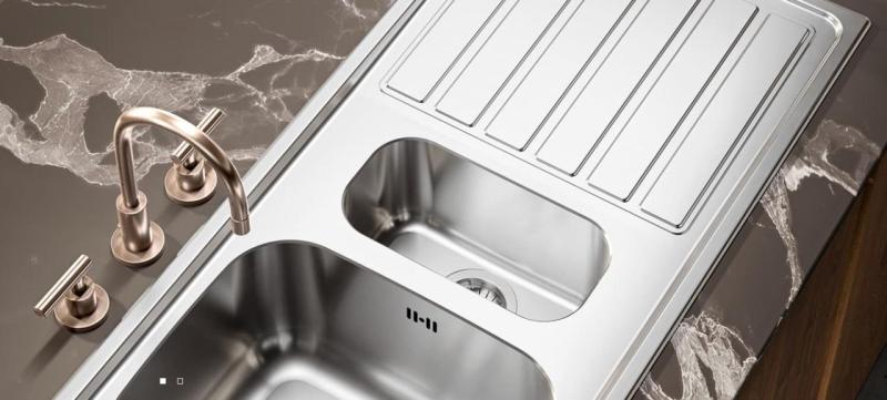 Banca Centurio 20 chiuvetă dublă din inox montaj pe blat 80x50cm 1208970026