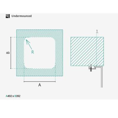 Banka IB5040 chiuvetă din inox 50 x 40 cm montare sub blatul 1208970037