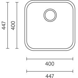 Chiuveta din inox IB4040 Banca 40 x 40 cm Sub-încorporabilă 1208970039