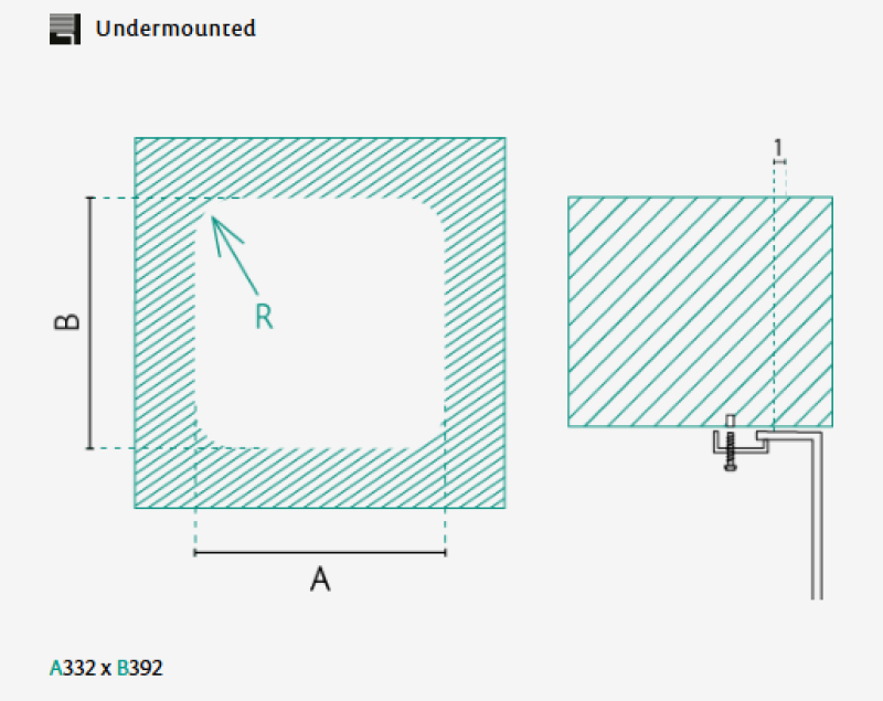 Chiuvetă din inox Banka IB3440, 34 x 40 cm, de sub blat 1208970046