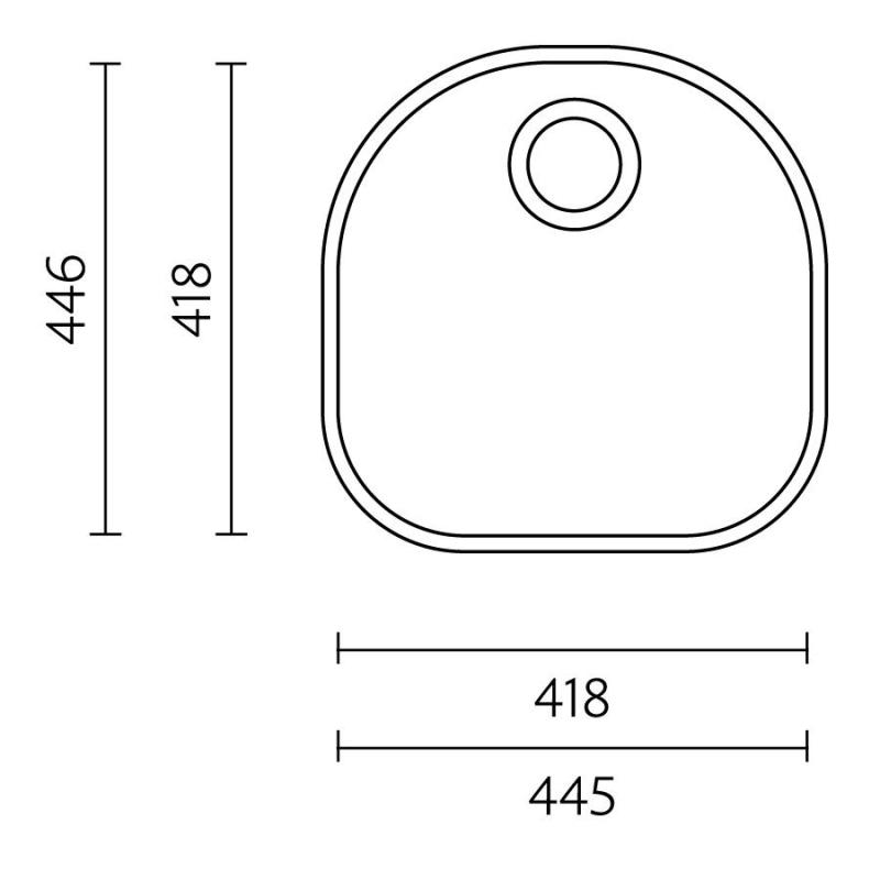 Banka Denver Chiuvetă din oțel inoxidabil 41 x 41 cm Submontare 1208970049