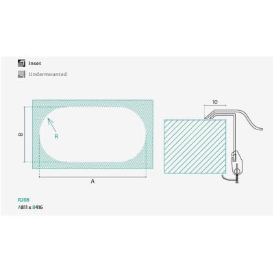 Banka Andalucia RVS Chiuvetă Dublă 835 x 440 cm Montaj pe Blat și Montaj la Nivel 1208970050