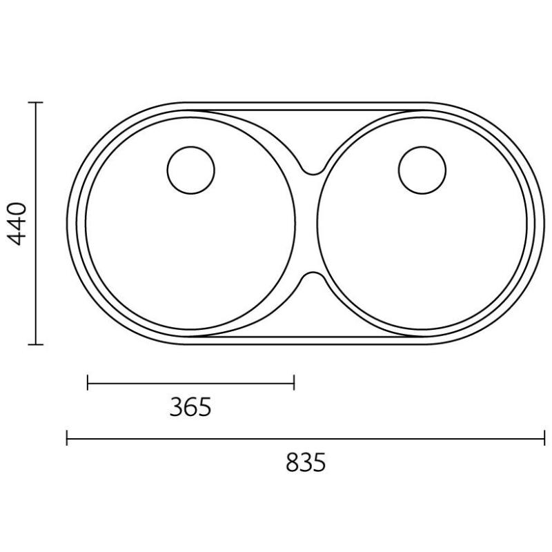 Banka Andalucia RVS Chiuvetă Dublă 835 x 440 cm Montaj pe Blat și Montaj la Nivel 1208970050