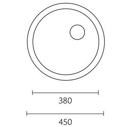 Chiuveta rotundă de 45 cm sub blat Banka U18380 RVS 1208970056