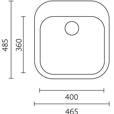 Banca Orlando chiuvetă din oțel inoxidabil 465 x 485 mm montare pe blat cu orificiu pentru robinet 1208970058.