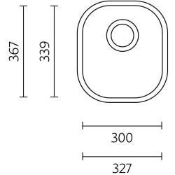 Chiuvetă Banka Denver RVS 300 x 339 mm submontare 1208970065