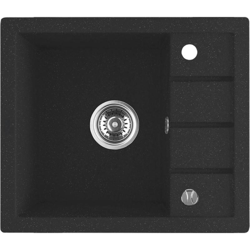 Aquadesign Somerset Chiuvetă de granit deasupra blatului Antracit cu zonă mică de scurgere 570 x 495 mm 1208970084