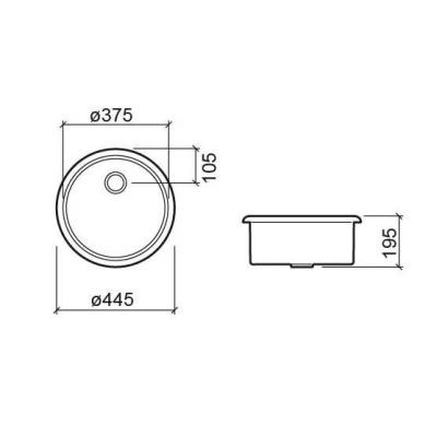 Ausmann Ceramic Brook chiuvetă rotundă din ceramică albă montată pe blat 1208970092
