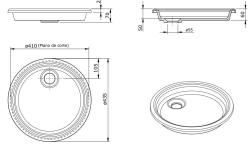 Ausmann Ceramic Glade - Lavoar Ceramic Rotund Alb de Suprafață Puțin Adânc 1208970093