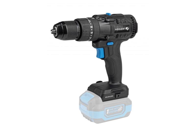 Högert Mașină de găurit cu acumulator fără perii 18V pentru cărămidă, piatră, lemn, metal și plastic.