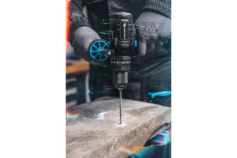 Högert puternică mașină de găurit cu percuție cu acumulator, fără perii, 18V.